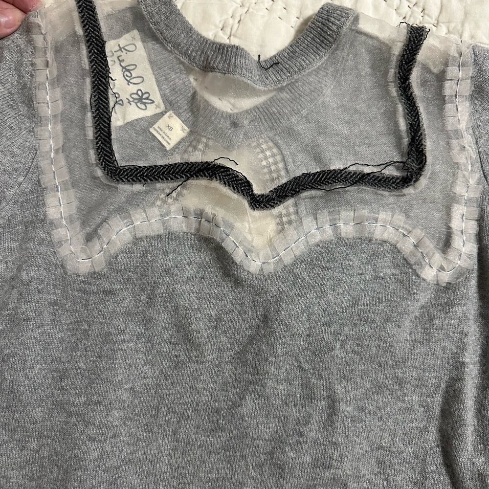 Anthro FIELD FLOWER Windowpane Cardigan Sweater - Picture 2 of 5